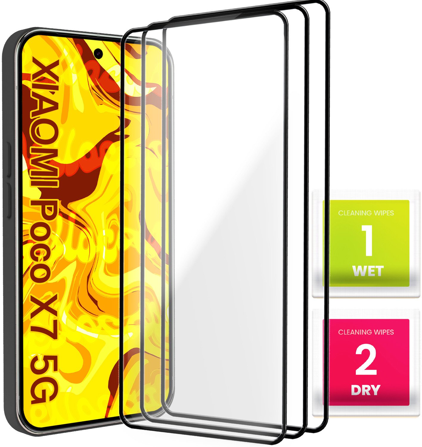 3-PAK Szkło Hartowane do Xiaomi Poco X7 5G (Pełne 5D, Curved, Zakrzywione)