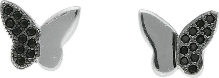 Irbis srebrne kolczyki motyle z cyrkoniami Uniwersalny