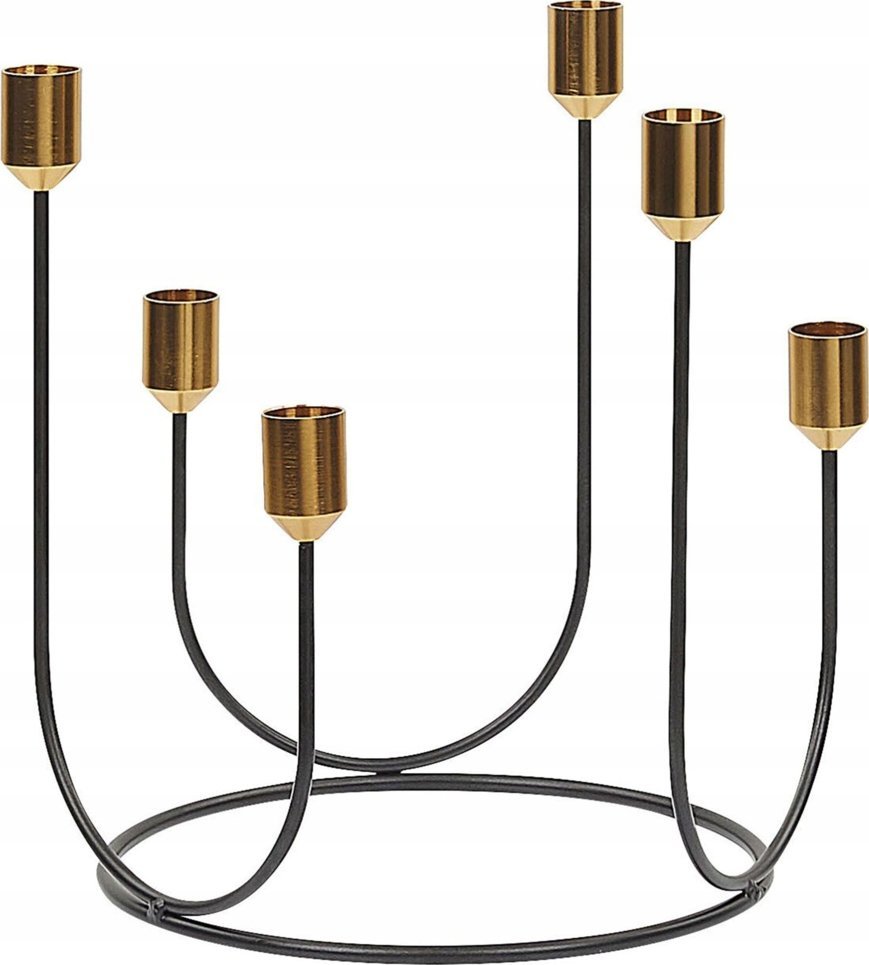 Beliani Świecznik metalowy 25 cm czarny PANAY!