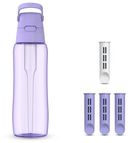 Butelka Filtrująca Dafi SOLID 0,7 Zbiornik Zakrętka Lavender 4 Filtry