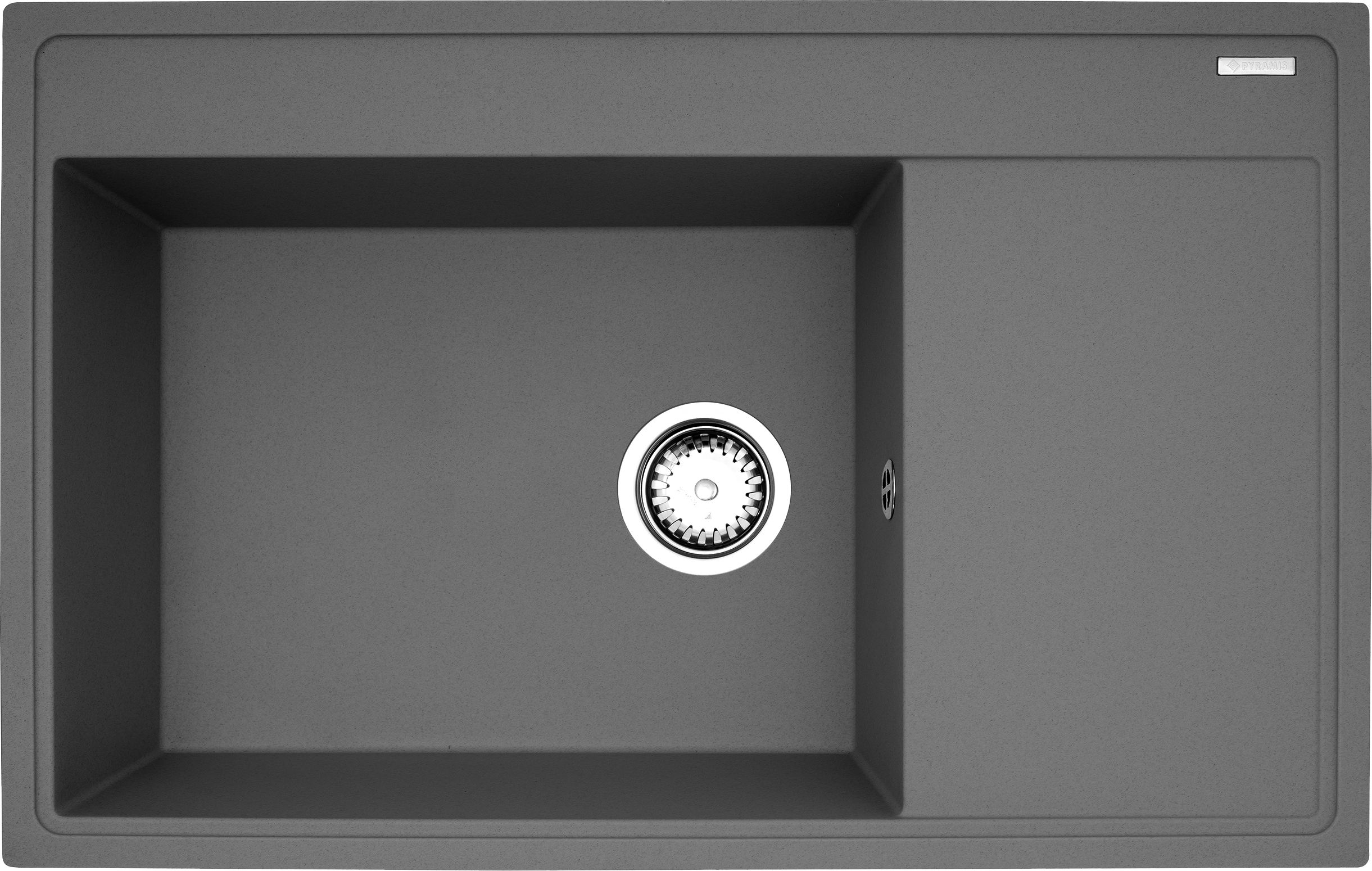 Zlewozmywak Pyramis Zlewozmywak granitowy Pyramis Camea 79x50 1B 1D L szary beton