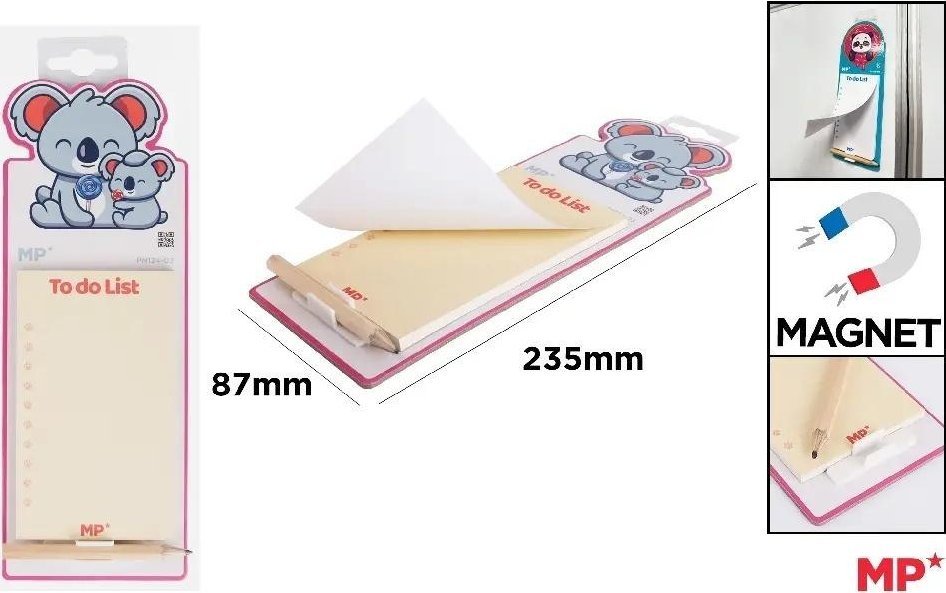 Teka Notes magnetyczny na lodówkę z ołówkiem - Koale