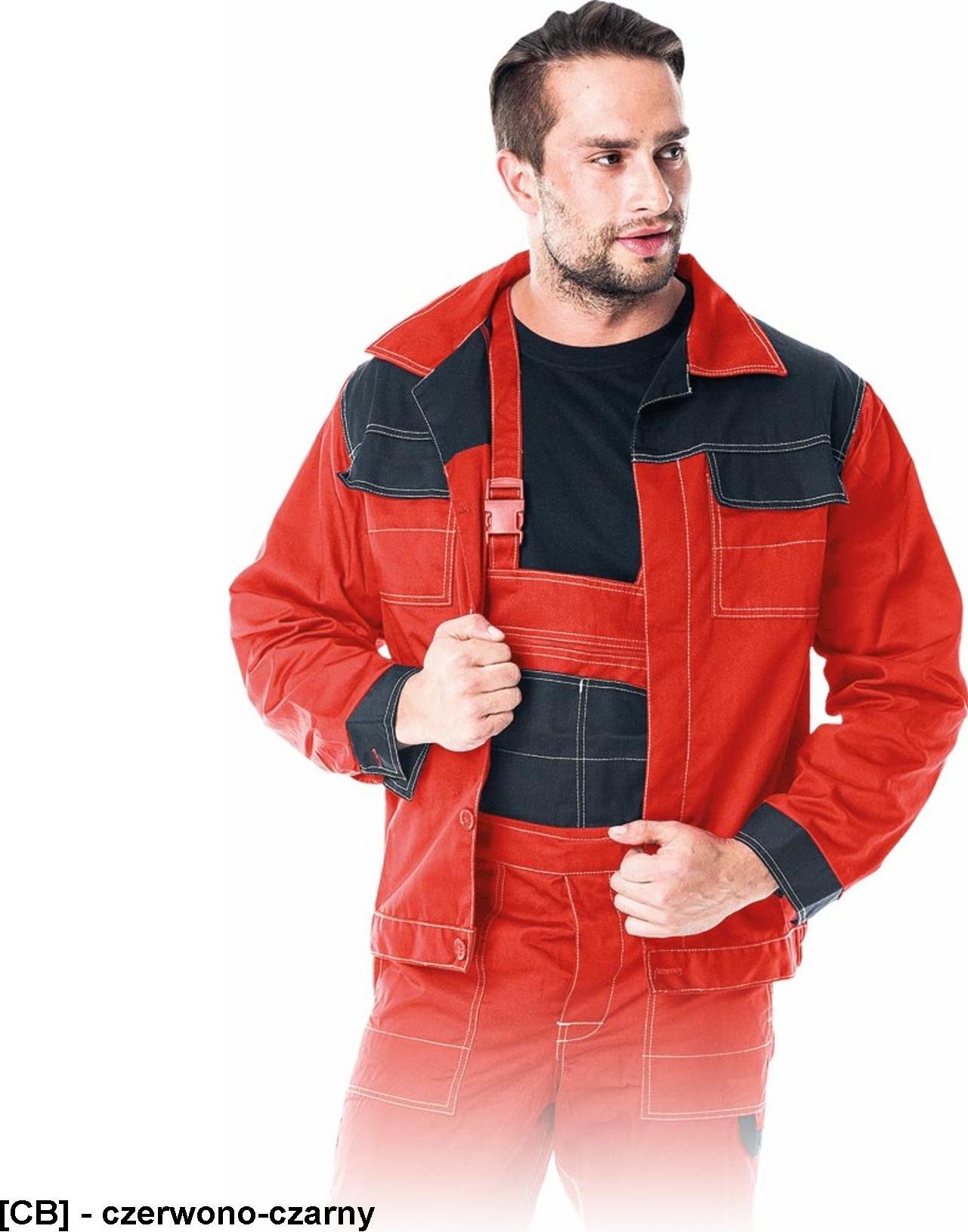 R.E.I.S. MMB - Bluza ochronna Multi Master - czerwono-czarny 3XL