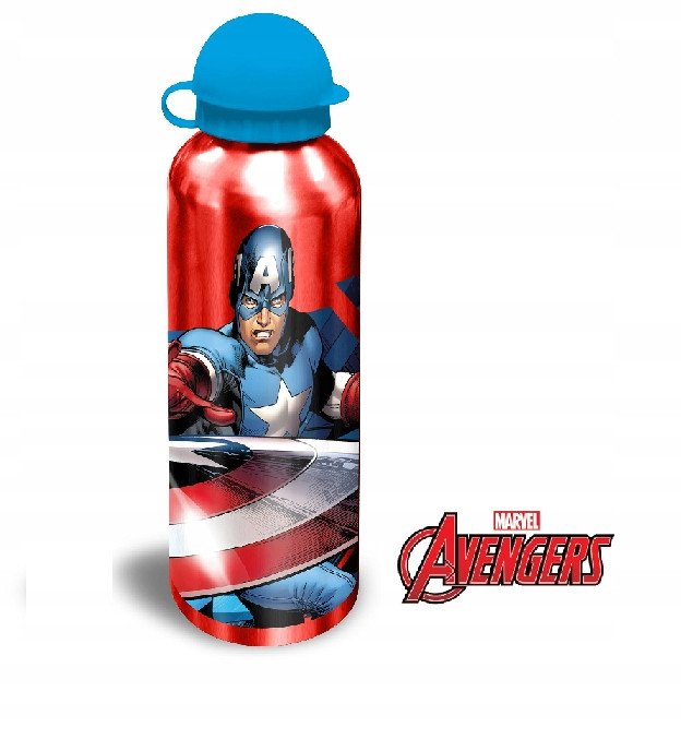 Butelka aluminiowa / bidon / korek niekapek / Avengers / czerwona