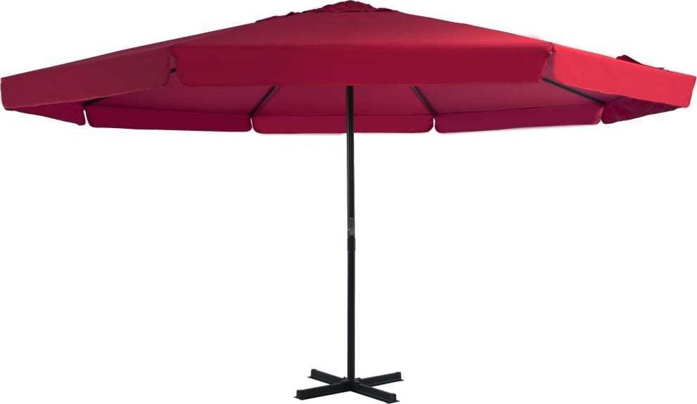 vidaXL Parasol ogrodowy na słupku aluminiowym, 500 cm, bordowy