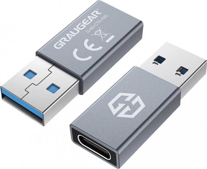 Adapter USB Graugear USB-C - USB Srebrny (G-AD-CTA-10G)