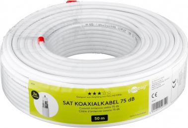 Przewód Goobay 75 dB kabel koncentryczny antenowy quattro, ekranowanie 2x, CCS, 50 m