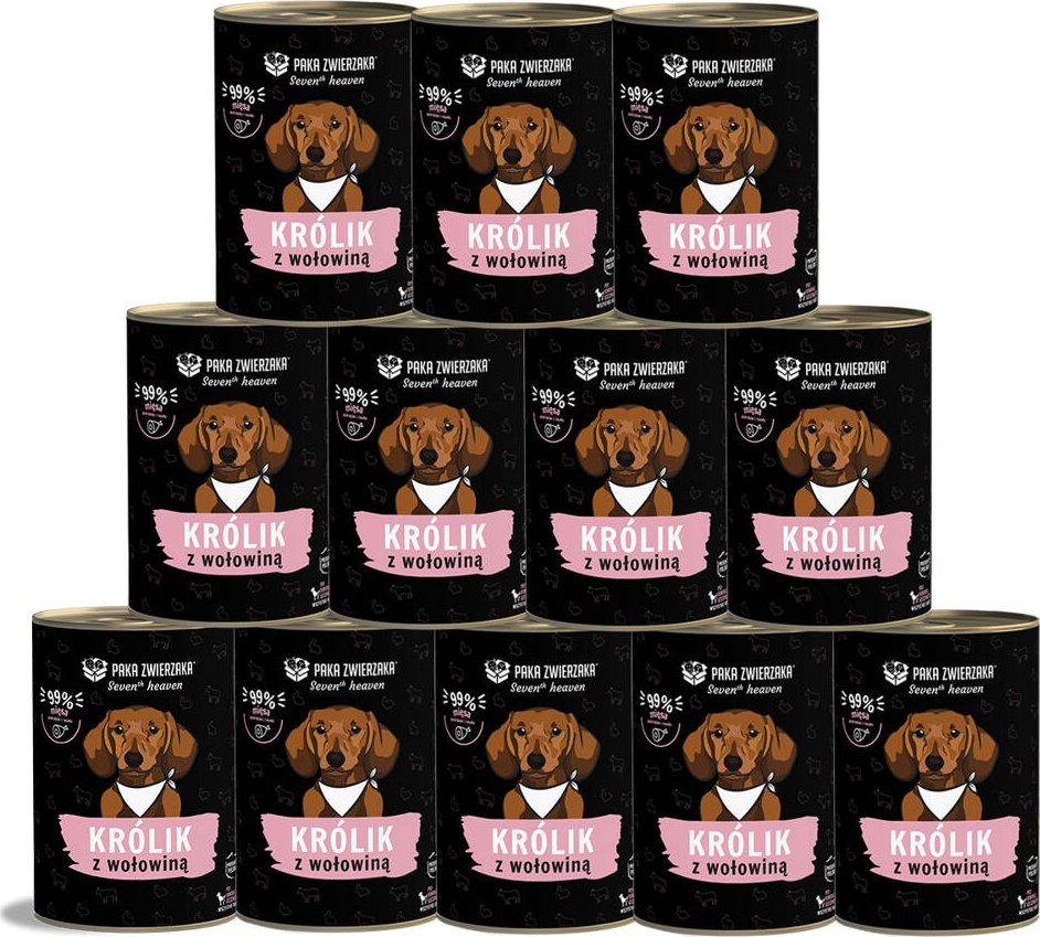 Paka Zwierzaka Paka Zwierzaka - Seventh heaven - Królik z wołowiną (rabbit & beef) 12x400g