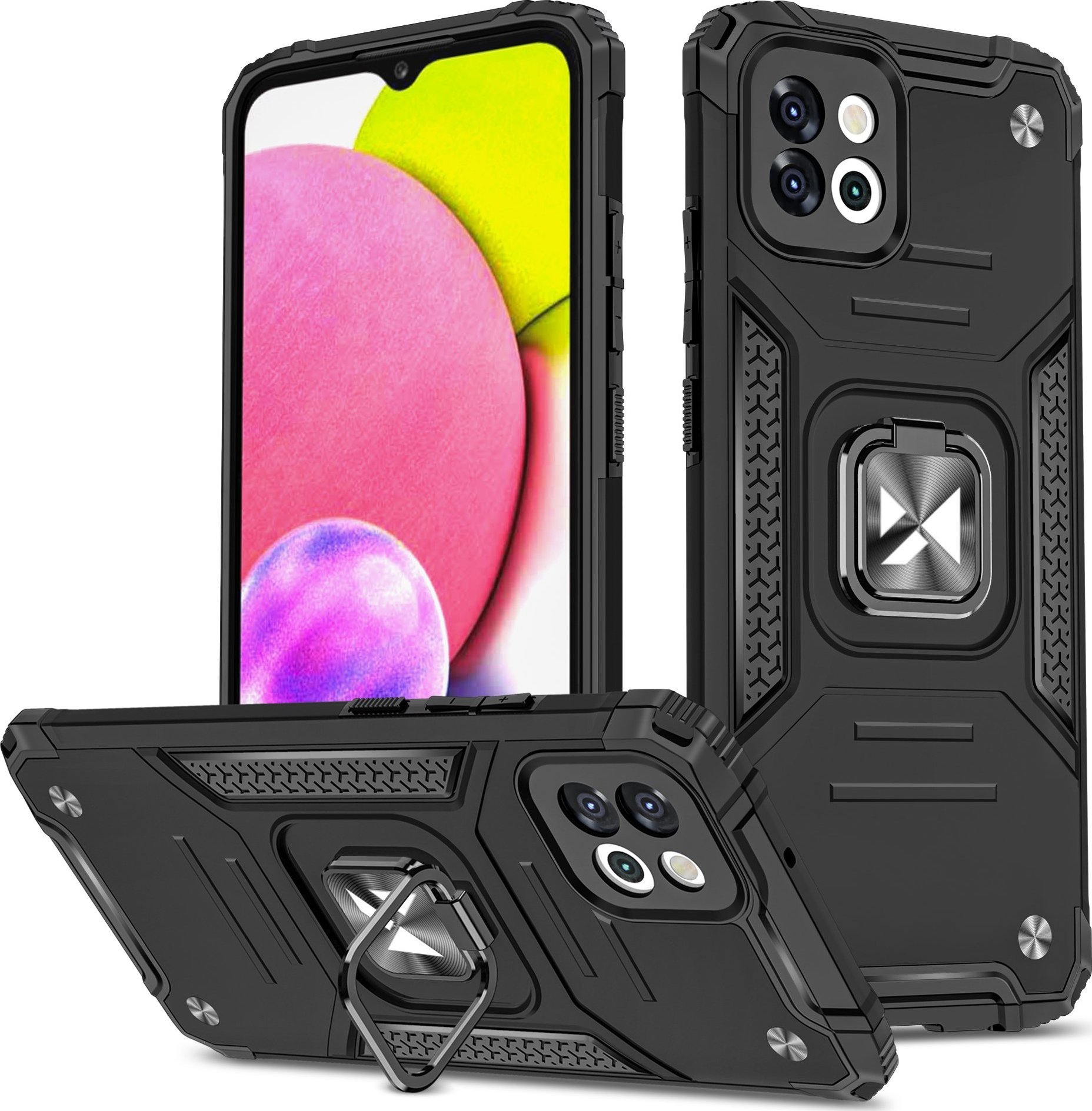 Wozinsky Wozinsky Ring Armor etui Samsung Galaxy A03 pancerny pokrowiec uchwyt magnetyczny ring czarne