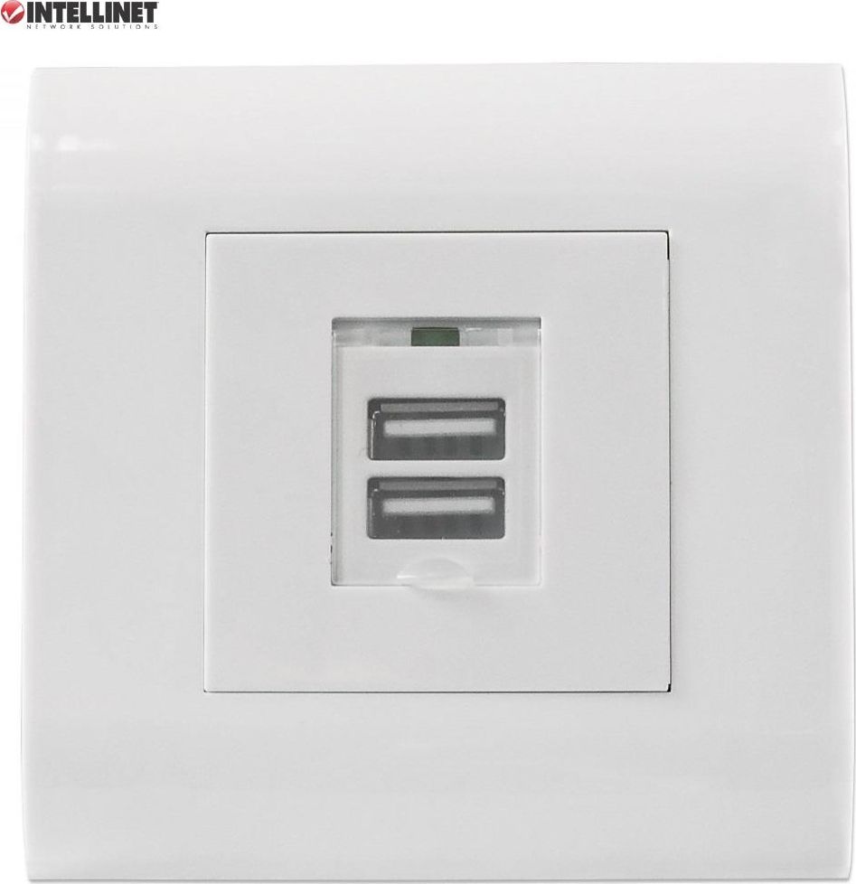 Intellinet Network Solutions Intellinet Gniazdo podtynkowe 2x USB-A 5V/2.1A białe