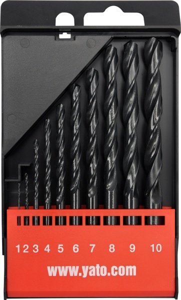 Wiertło Yato do metalu HSS walcowe 2 7 4 5 1 3 6 10 8 9mm zestaw (YT-4461)