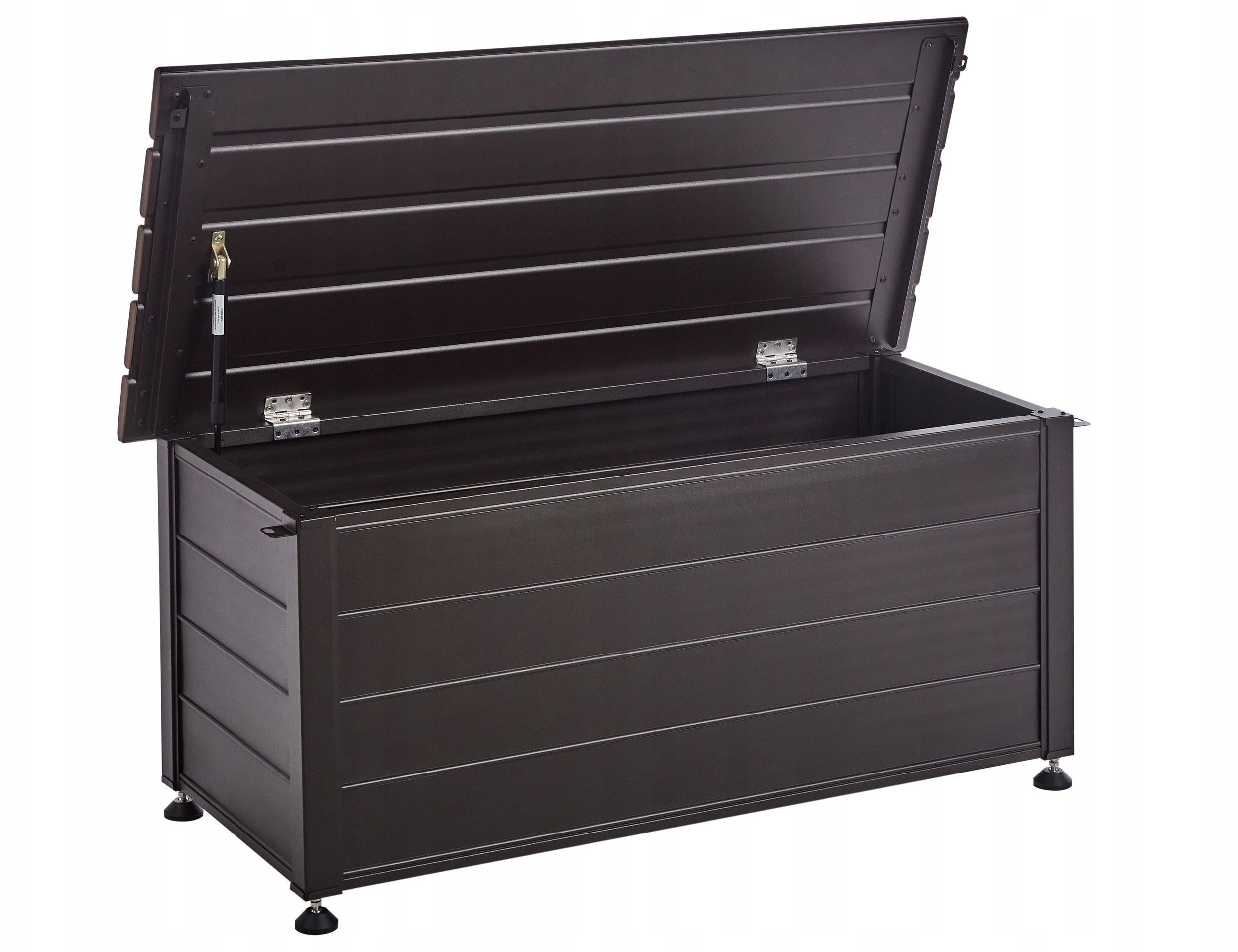 Skrzynia ogrodowa Beliani Skrzynia ogrodowa CAMPALTO Metal 113 cm 50 cm Ciemnobrązowy