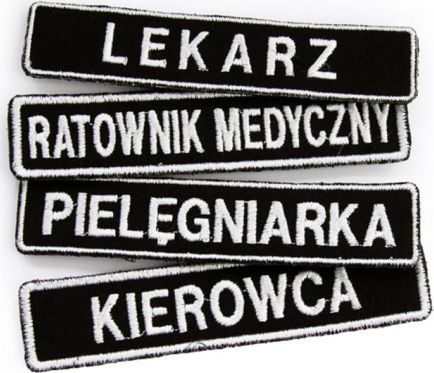 Polska Firma Imiennik FUNKCYJNY haftowany czarny na rzepie 10 x 2 cm