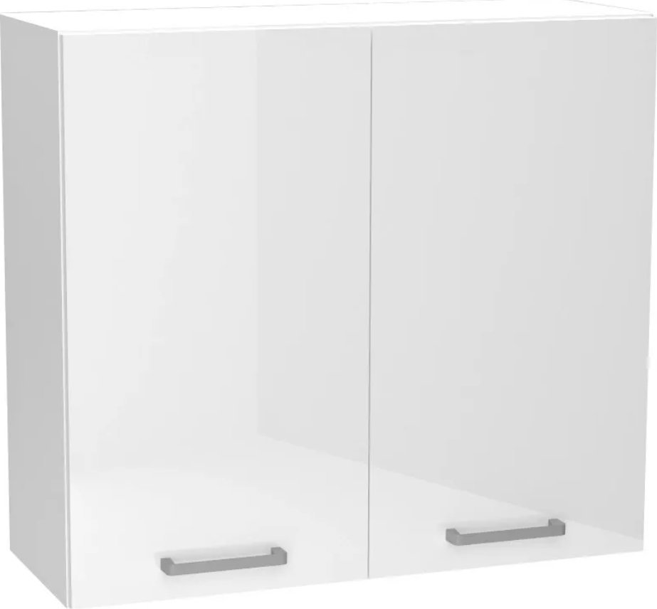 Elior Biała szafka górna z podwójnym frontem - Elora 26X 80 cm połysk