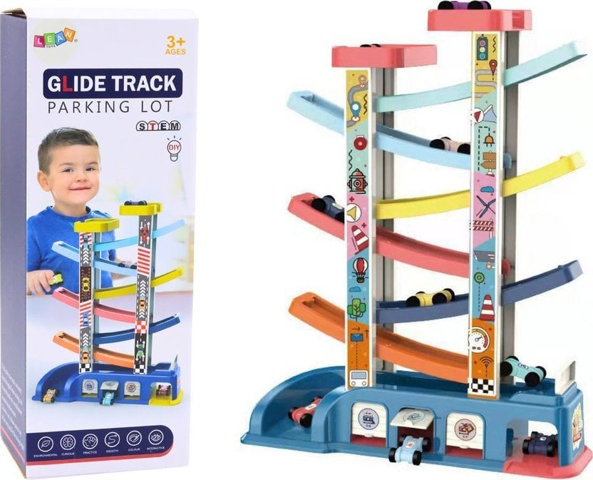 Tor Zjeżdżalnia Dla Kolorowych Autek 6 Samochodzików