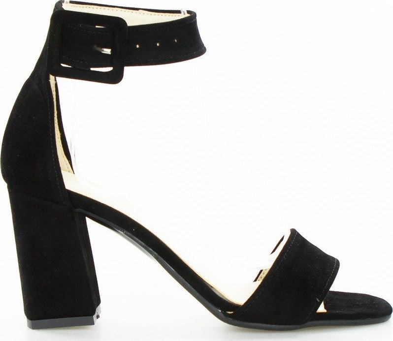 Optimo Sandały na słupku zamszowe czarne Optimo-36