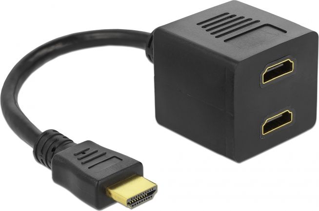 Delock HDMI HDMI x2, 0.2m, Czarny (65056)