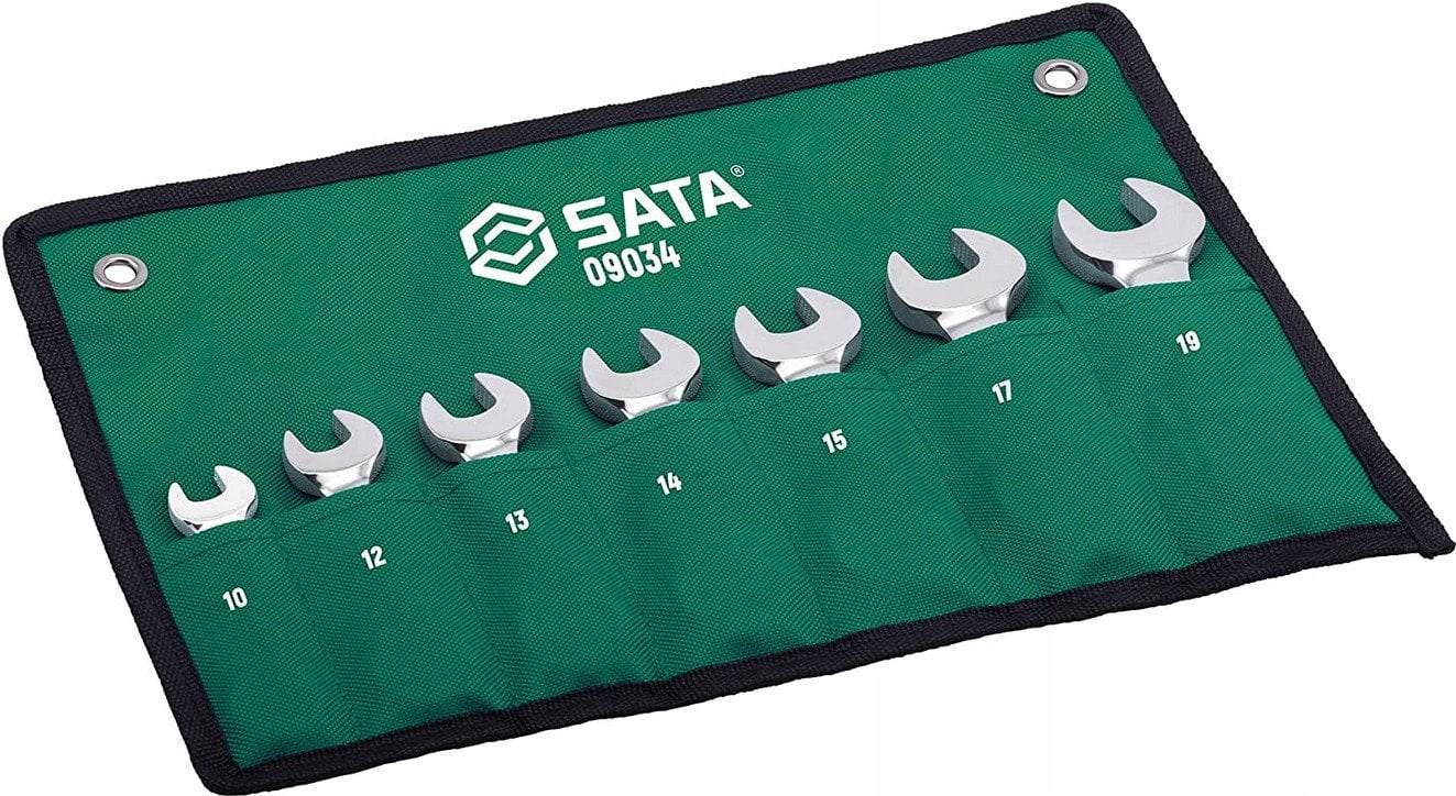 SATA ZESTAW KLUCZY PŁASKO-OCZKOWYCH KRÓTKICH Z GRZECHOTKĄ 7szy.