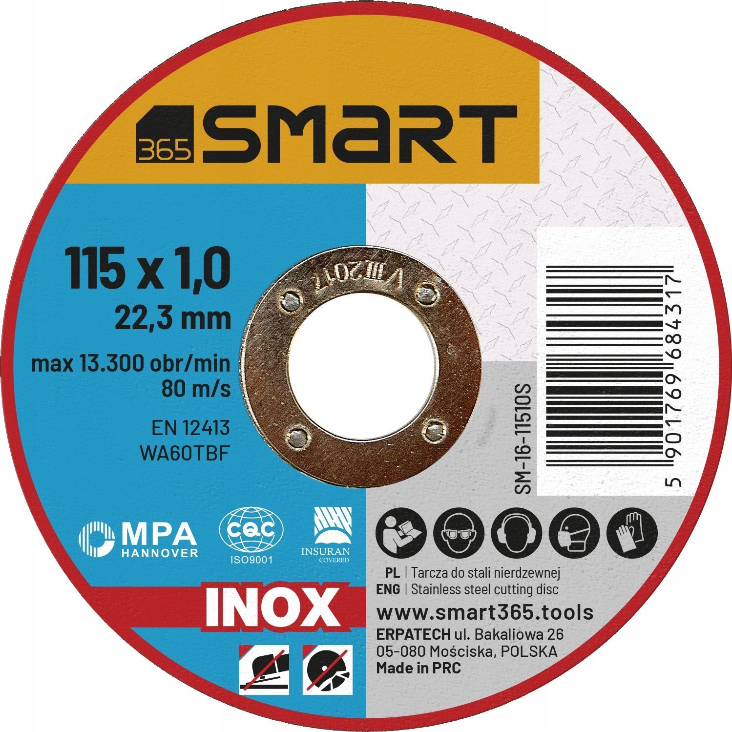 Smart tarcza do cięcia stali inox 115x1,0mm smart [25szt]