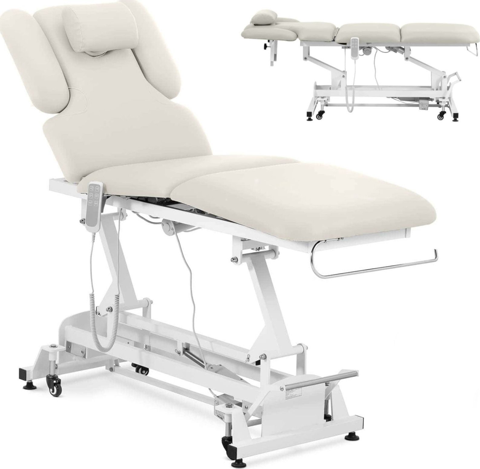 Physa Łóżko stół kosmetyczny do masażu elektryczny 3 silniki 250 kg NANTES - beżowy Łóżko stół kosmetyczny do masażu elektryczny 3 silniki 250 kg NANT