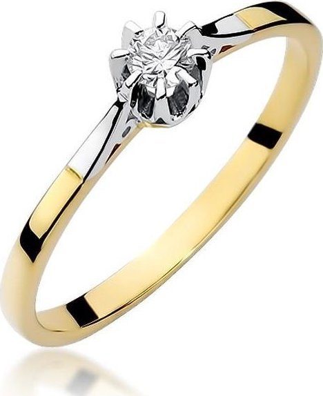 Best Diamonds złoty pierścionek z brylantem 0.08ct 15