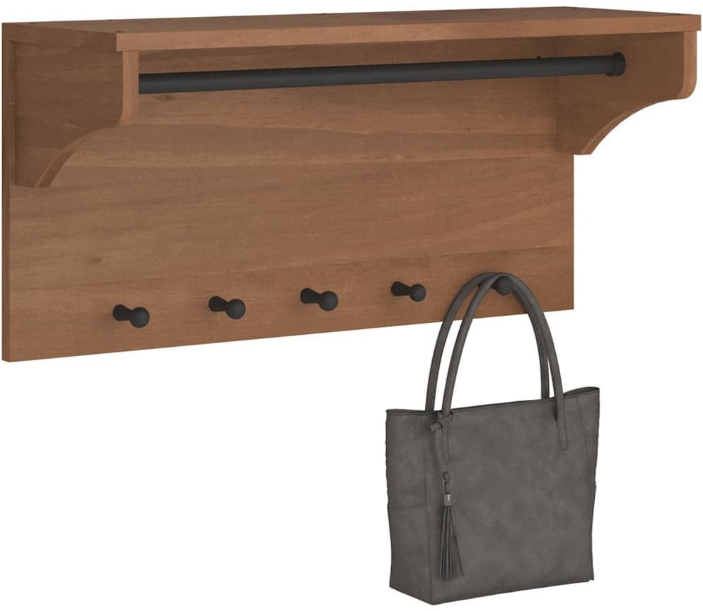 Wieszak ścienny na ubrania "SANDNES" Drewno lite Sosna