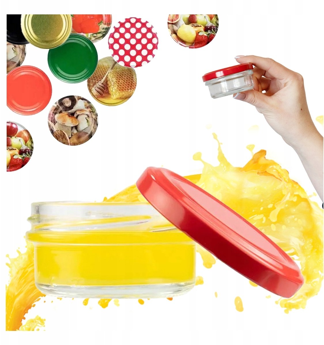 Bimberek SŁOIK SŁOICZEK 65ML + WIECZKO NA MIÓD DŻEM KREM PRZETWORY