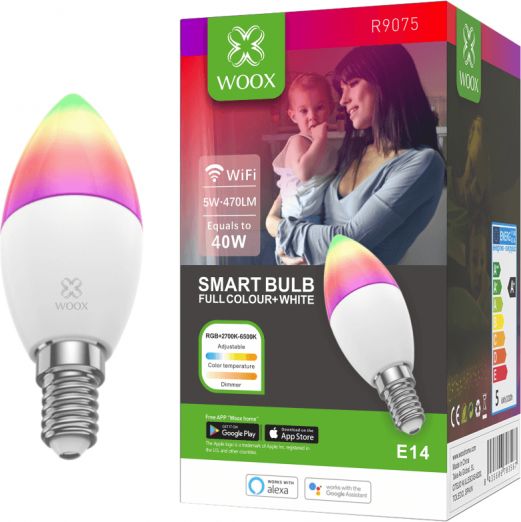 Woox SMART LED WI-FI ŻARÓWKA KOLOROWA RGBW 5W E14 470LM