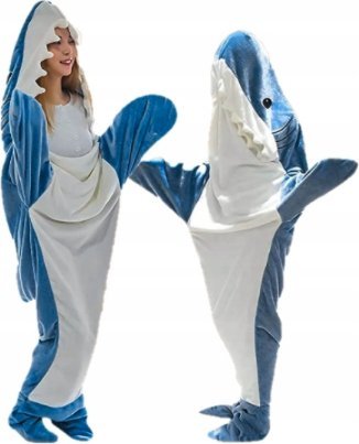 Koc rekin bluza dla dorosłych piżama gruby ciepły śpiwór zimowy L