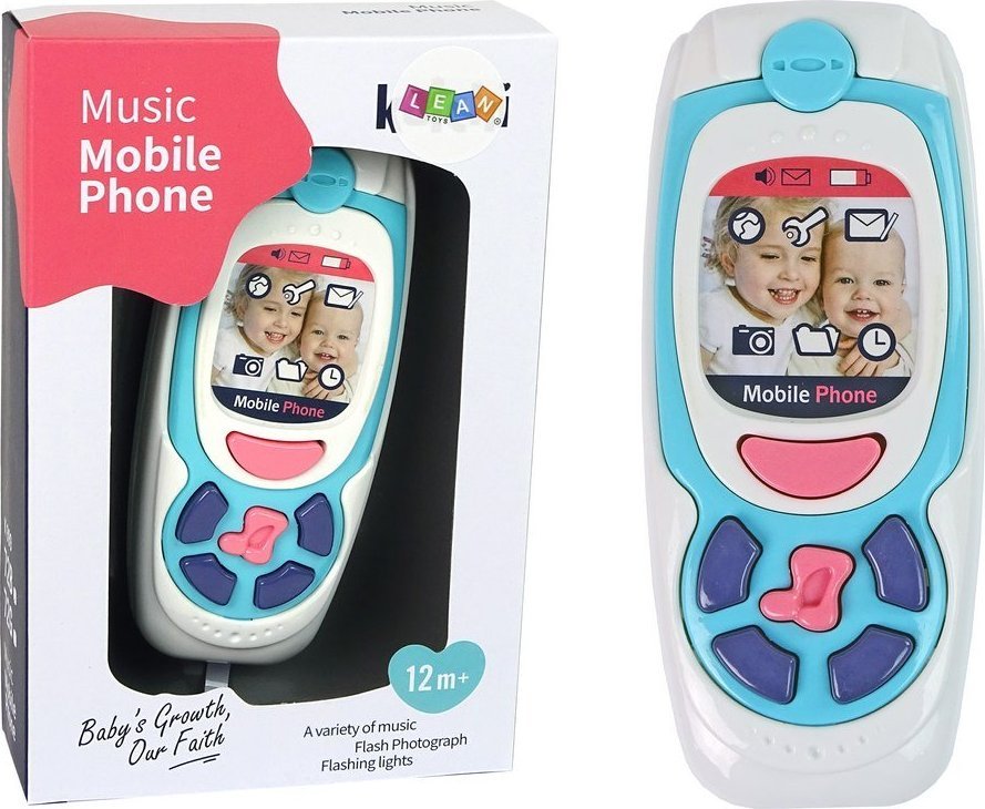LeanToys Dziecięcy Edukacyjny Telefon Komórkowy Melodia Niebieski