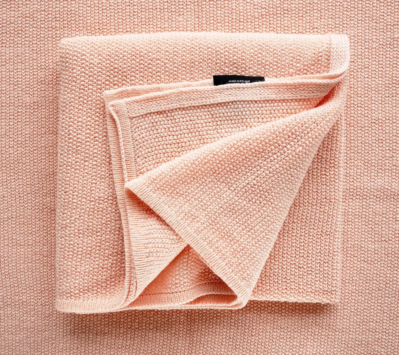 LullaLove Kocyk-otulacz merino PREMIUM - brzoskwinia, peach sorbet Lullalove