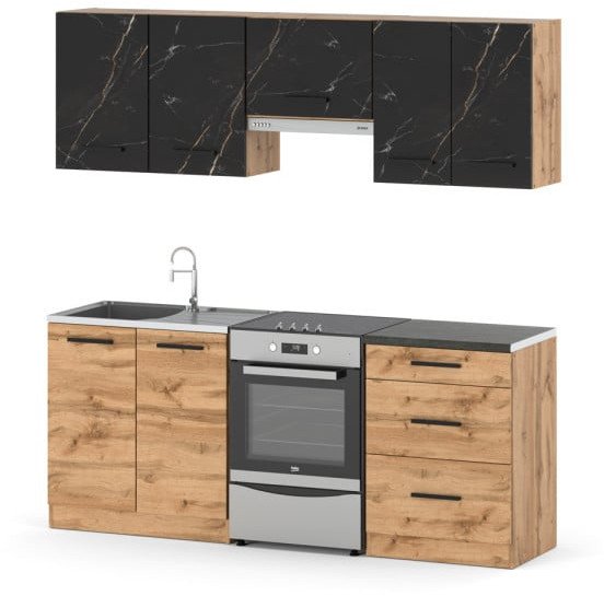 Kuchnia Pojemna Nowoczesna Modułowa 2m Wotan San Sebastian Dąb Wotan