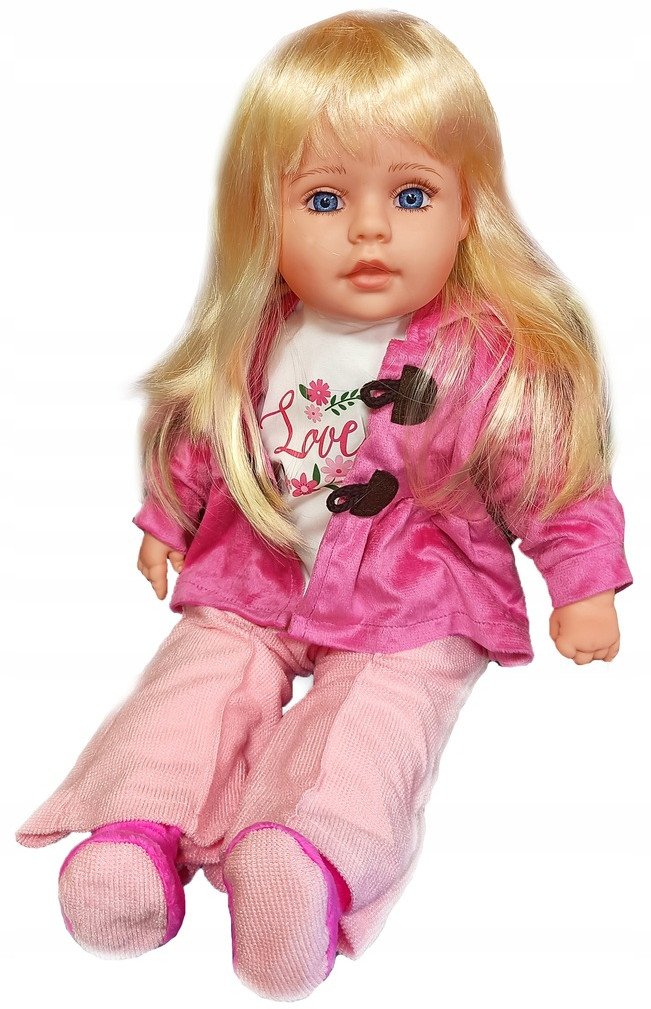 Lalka bobas duża jak żywa 56cm miękka interaktywna mówi śpiewa uczy 2języki