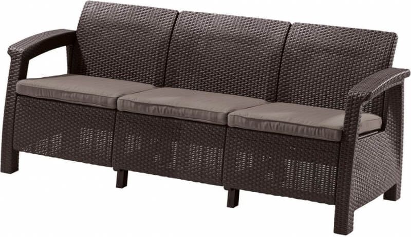 Allibert Sofa ogrodowa Corfu Love Seat Max Brązowa