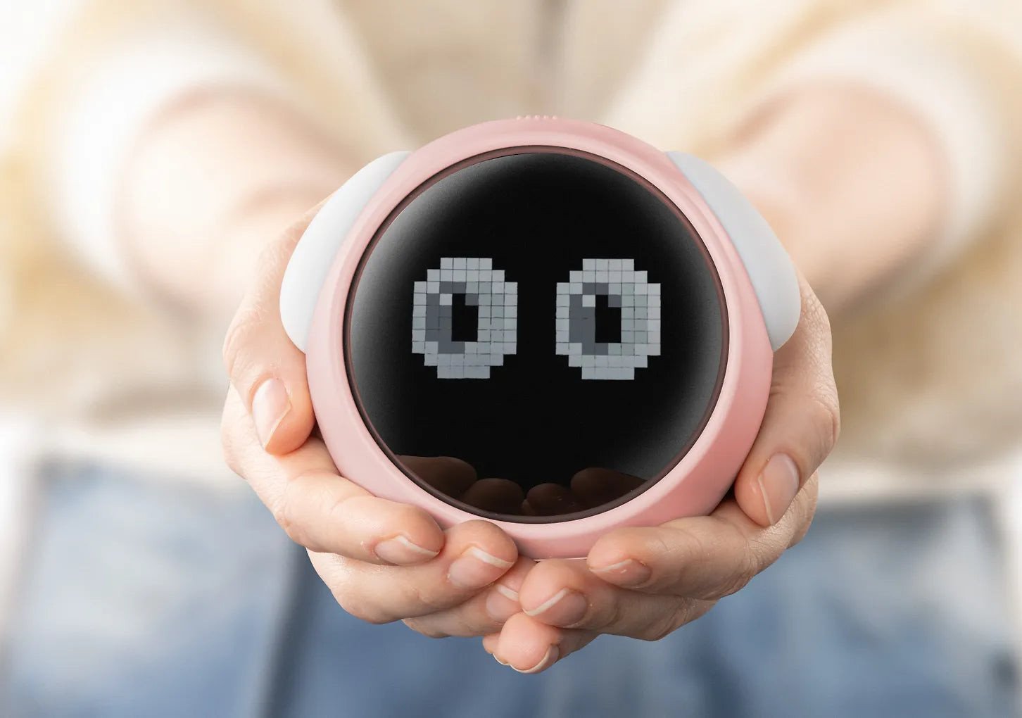 Fuj:tech rechargeable desk alarm clock, pink