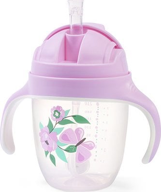 BabyOno 1464/05 KUBEK NIEKAPEK Z OBCIĄŻONĄ SŁOMKĄ FIOLETOWY
