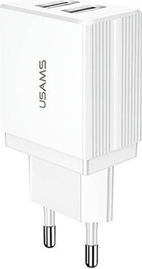 Ładowarka Usams USAMS Ład. siec. 2xUSB T24 2,1A biały /white CC90TC01 (US-CC090)