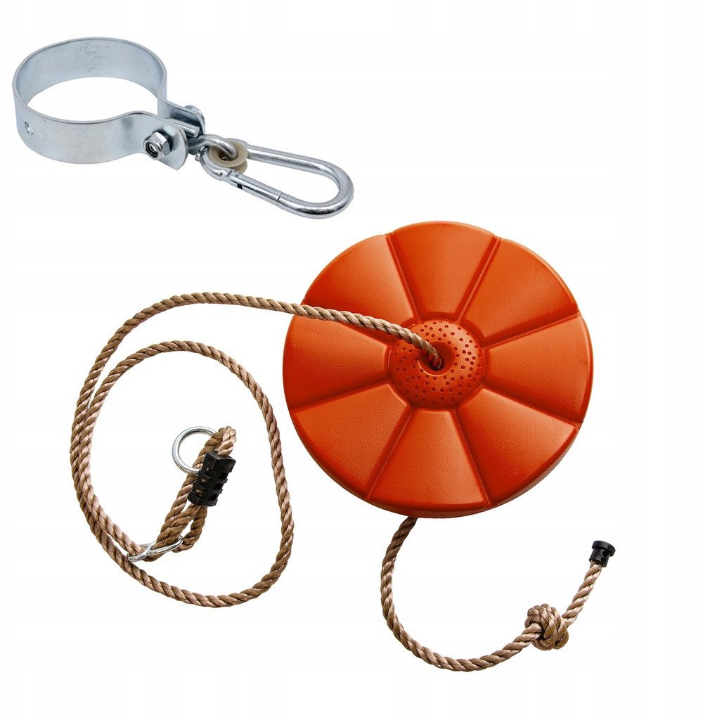 Huśtawka Linowa Ogrodowa Siedzisko Kwiatek Pomarańczowe Obejma Okrągła