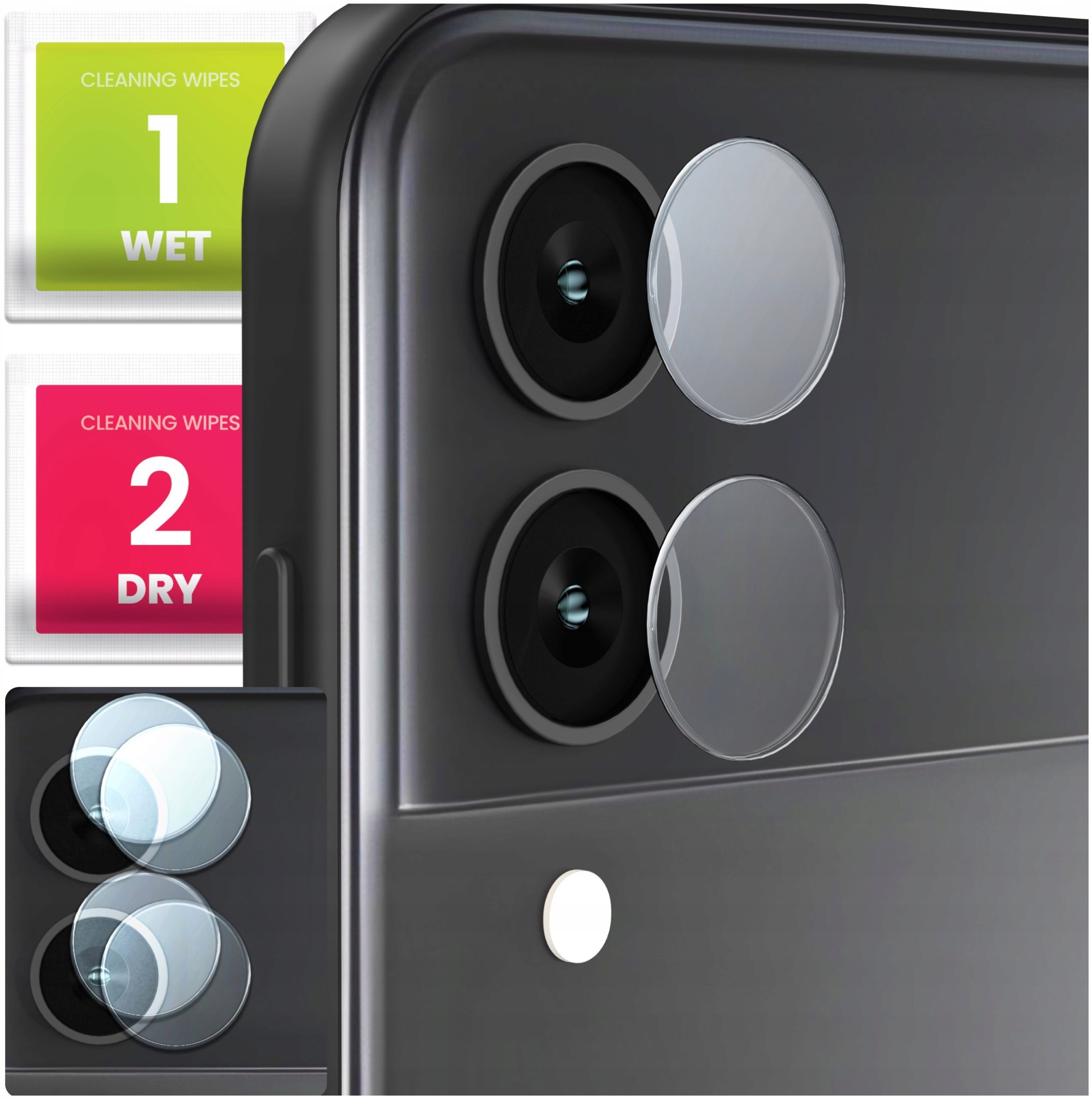 2-PAK Szkło Na Aparat Do Galaxy Z Flip 3 5G (Hartowane, Na Obiektyw, 9H)