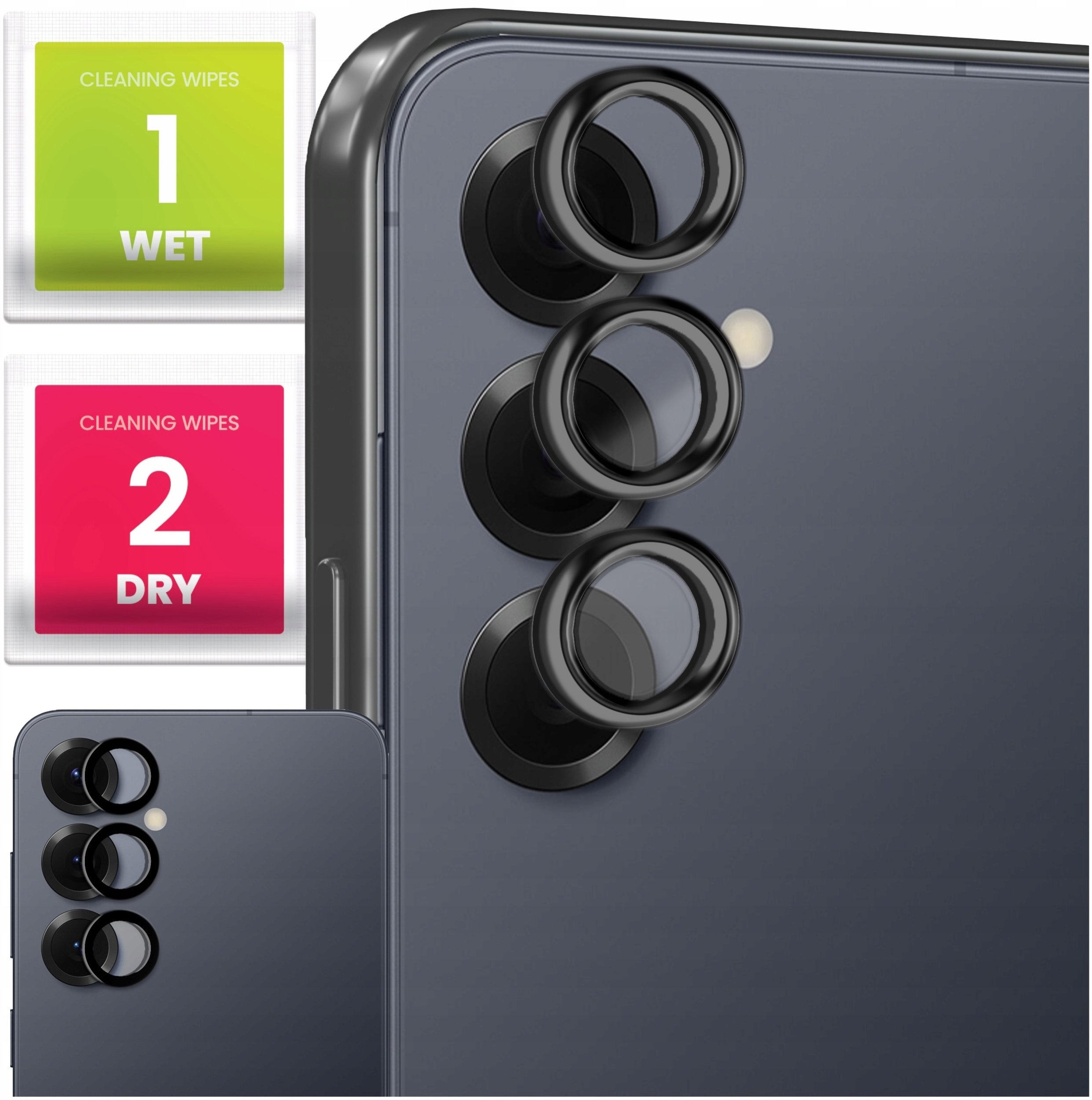 Alogy 3x Szkło Na aparat do Samsung Galaxy S25 (Na obiektywy, czarny, ochronne)