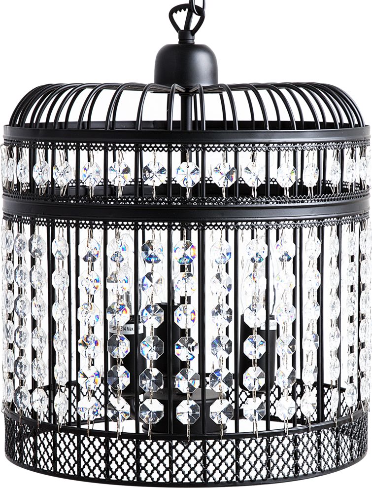 Lampa wisząca Beliani Lampa wisząca metalowa czarna CELON