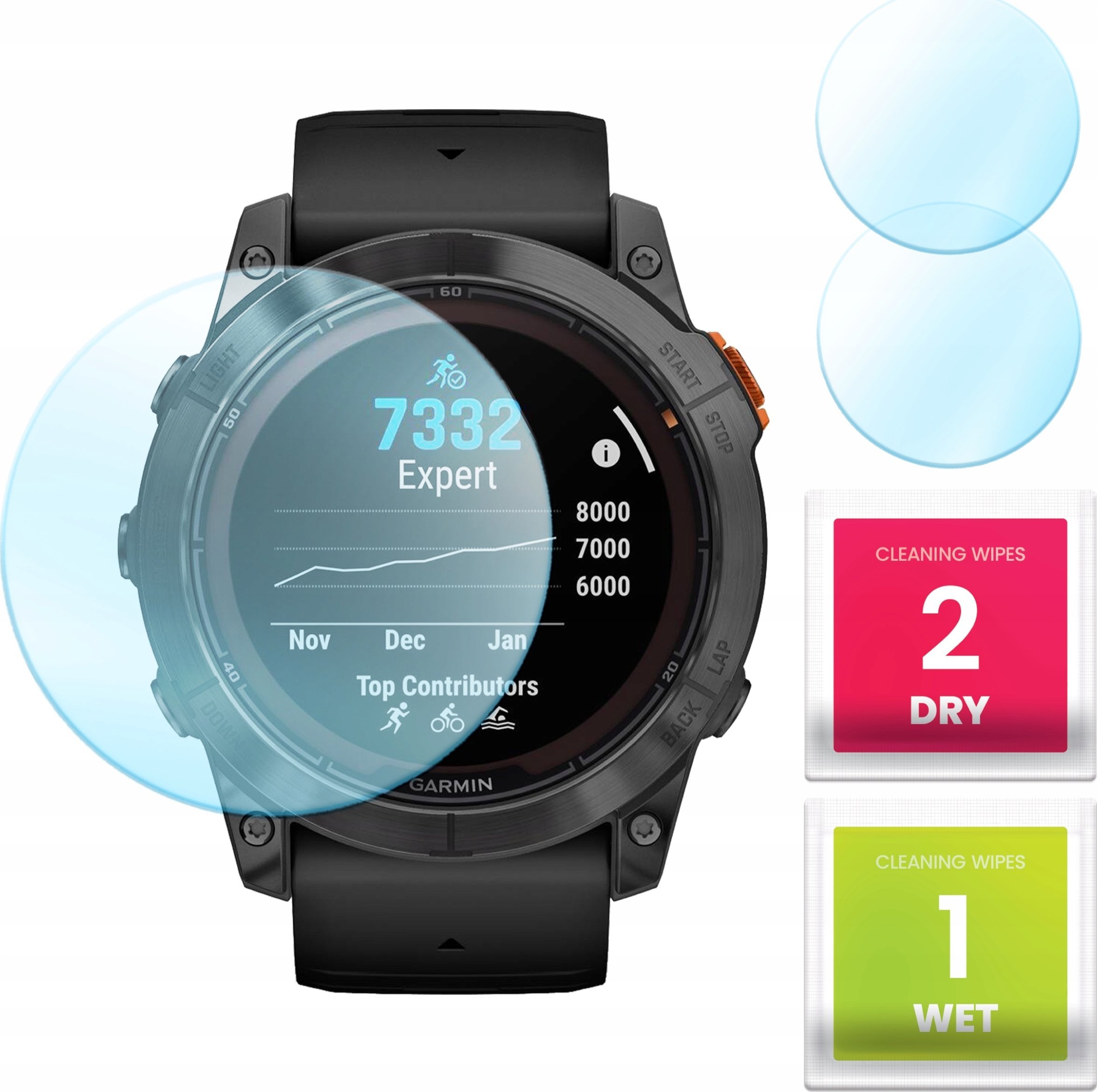 Hello Case 2-PAK Szkło Hybrydowe do Garmin Fenix 7X (Szybka, Szkiełko, Ochronne)