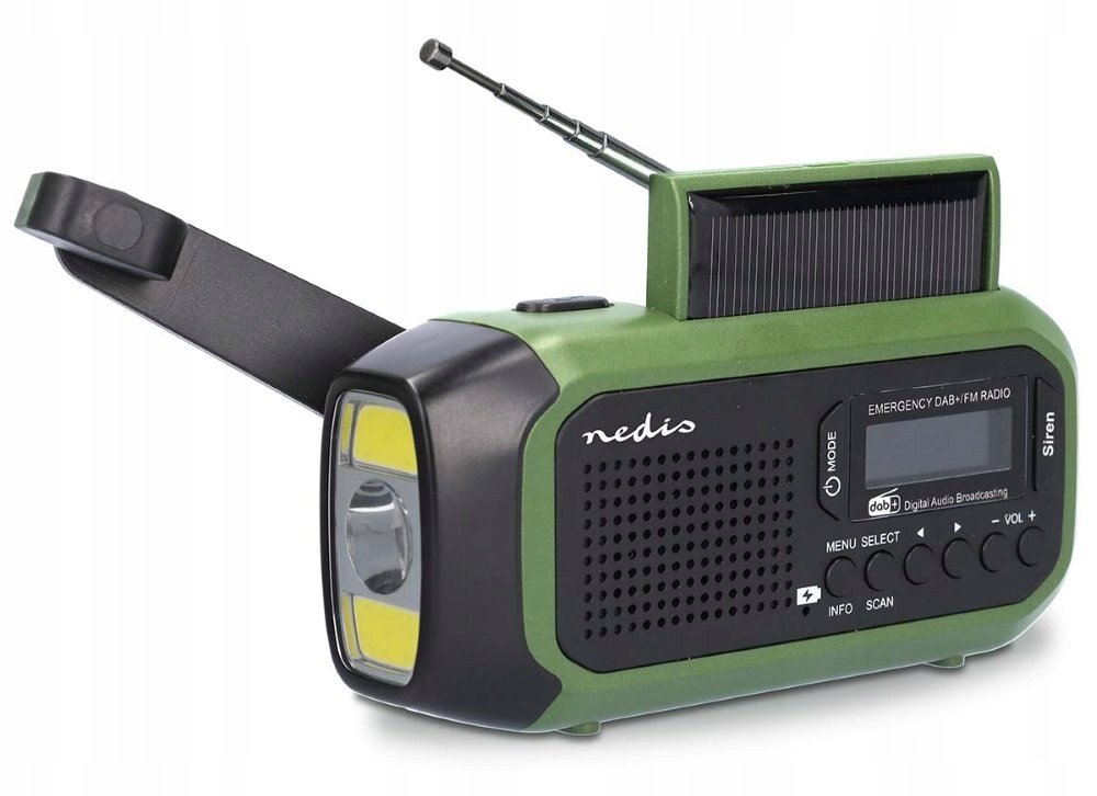 Radio uztvērējs Nedis Emergency radio DAB+ FM Solar Battery 5412810444175 RDDBCR2000GN (5412810444175)