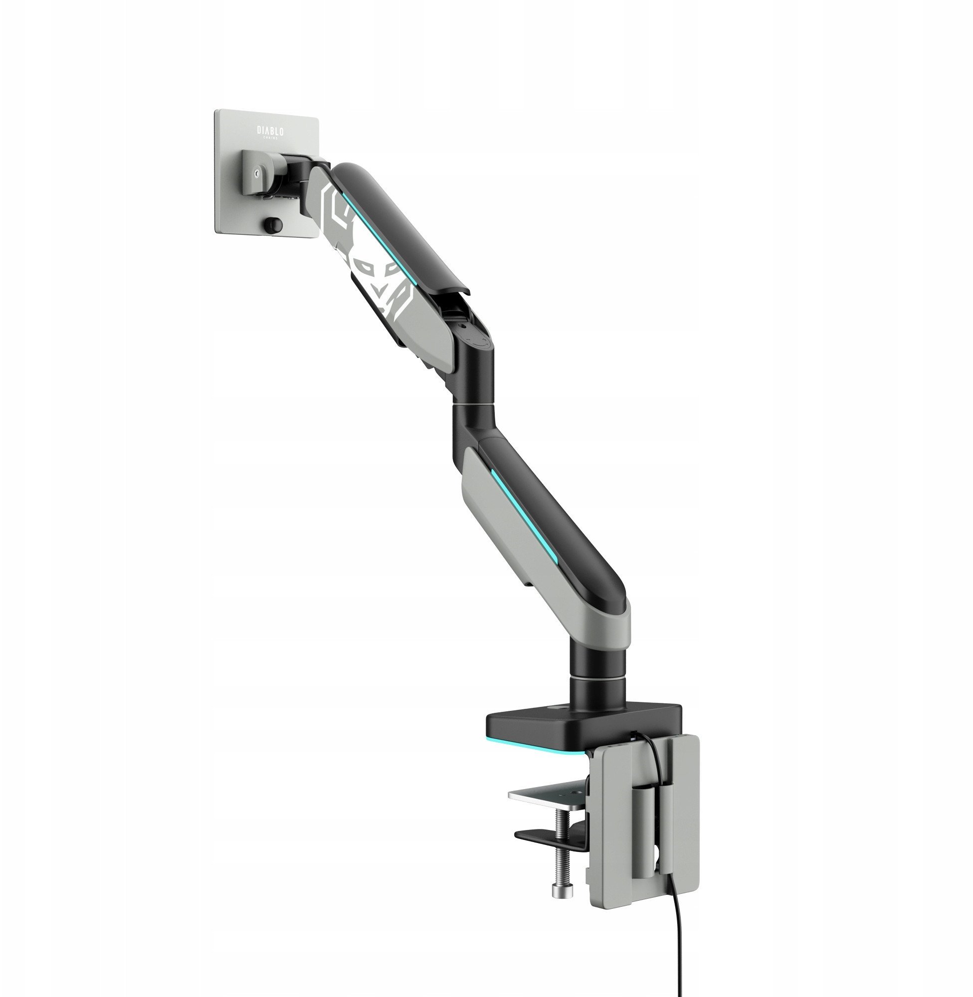 Uchwyt na monitor 49 cali, szaro-czarny LED RGB X-ARM