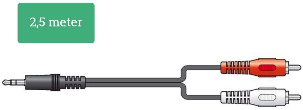 Kabel Audio Jack 3,5mm Stereo - 2xRCA 2,5m one size