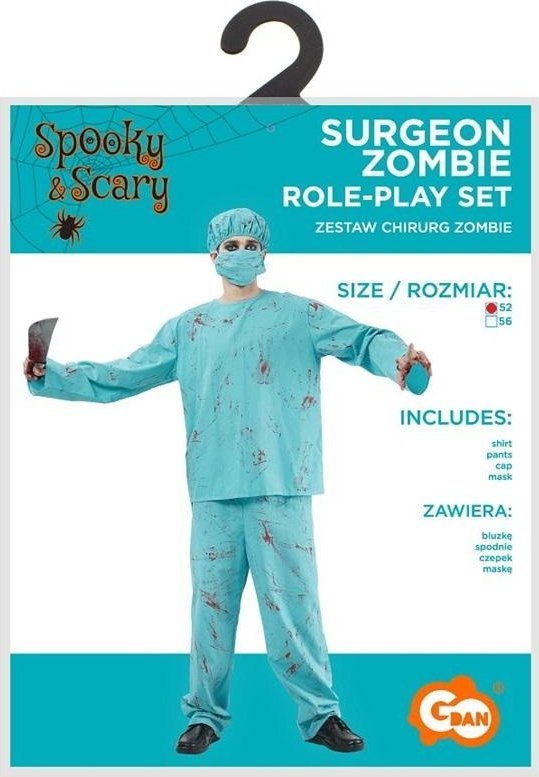 GoDan Strój dla dorosłych Chirurg Zombie rozm. 52