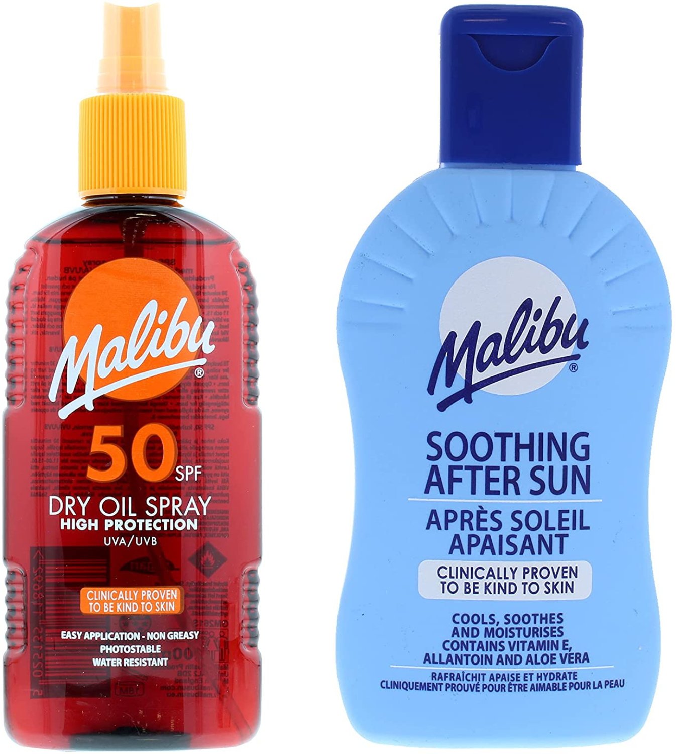 Malibu SPF50 Olejek Brązujący 200ml + Balsam Po Opalaniu 200ml