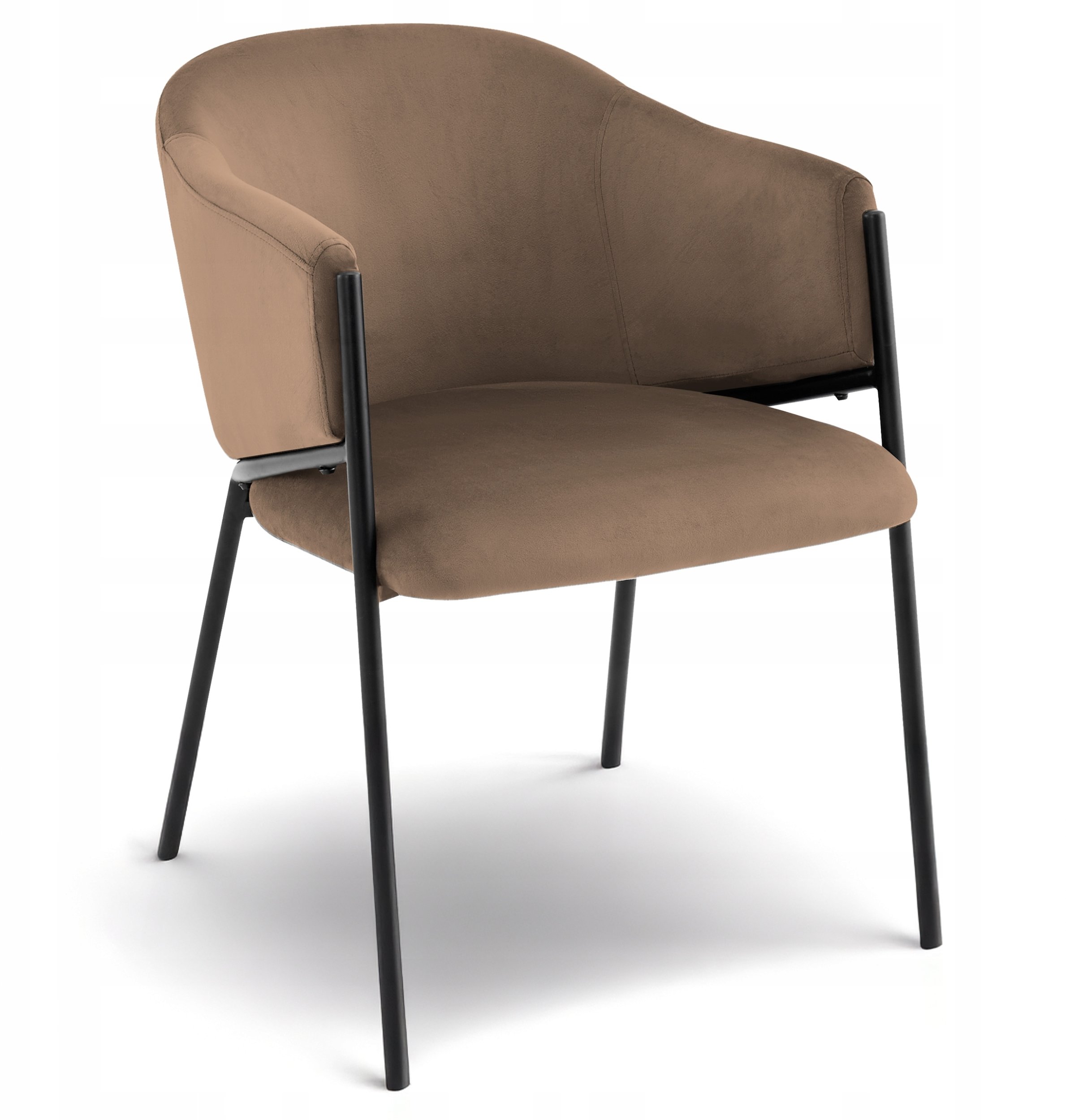 Krzesło nowoczesne velvet taupe Neva metalowe nogi do kuchni jadalni