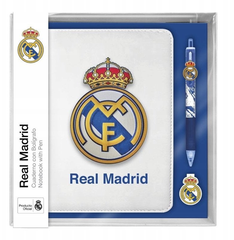 Real Madryt Zestaw 2w1 Długopis Notes Zeszyt Notatnik Przybory Akcesoria / Rm00021