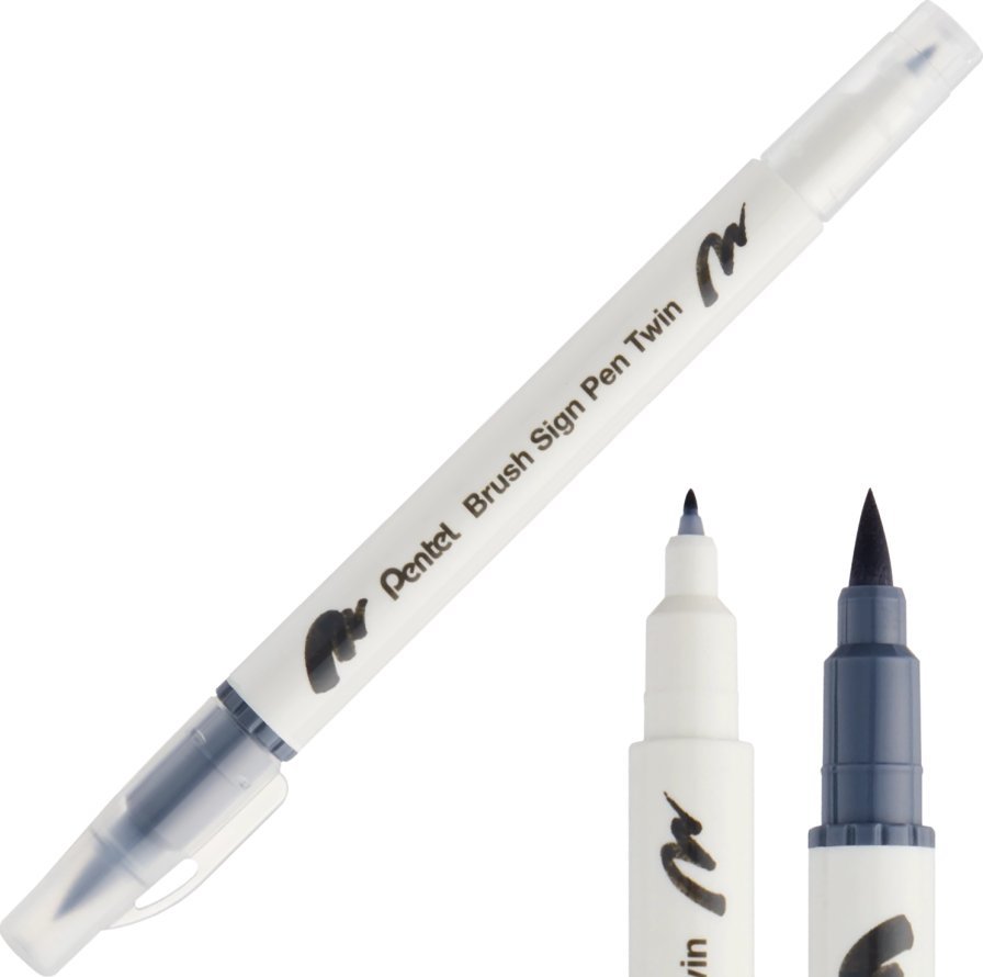 Pentel Pisak Brush Dwustronny Jasno Szary SESW30C-T112